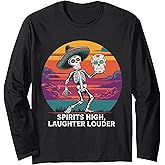Day of The Dead Mexican Dia De Los Muertos Sugar Skull Long Sleeve T-Shirt