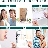 Easkep Tongue Scraper 2 Pack Wide-Head Stainless Steel Cleaner Box Included view 5