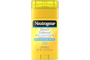 Neutrogena Beach Defense Water-Resistant SPF 50+ Sunscreen Stick, Broad Spectrum UVA/UVB Protection, PABA- & Oxybenzone-Free 