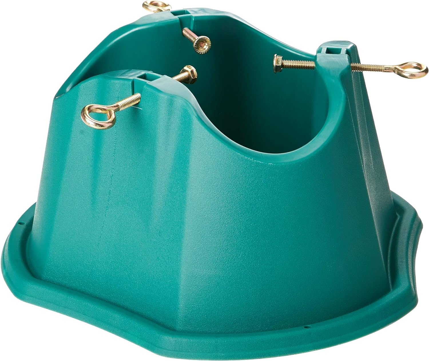 Photo 1 of Rocky Mountain Goods Live Christmas Tree Stand for 3-5 Foot Real Tree - Heavy Duty Plastic - 3 Secure Eye Bolts for Easy Install - Steel Spike for Straight Tree - Easy Water - Fits 1.25" - 4.5" Trunk