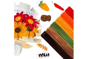 URSDIART 500pcs Pipe Cleaners Chenille Stems,6 Assorted Colors Pipe Cleaners Crafts, Fuzzy Wire Chenille Stems Bulk for Art and Craft Projects Flowers Creative Gift Party Decorations (Fall Color)