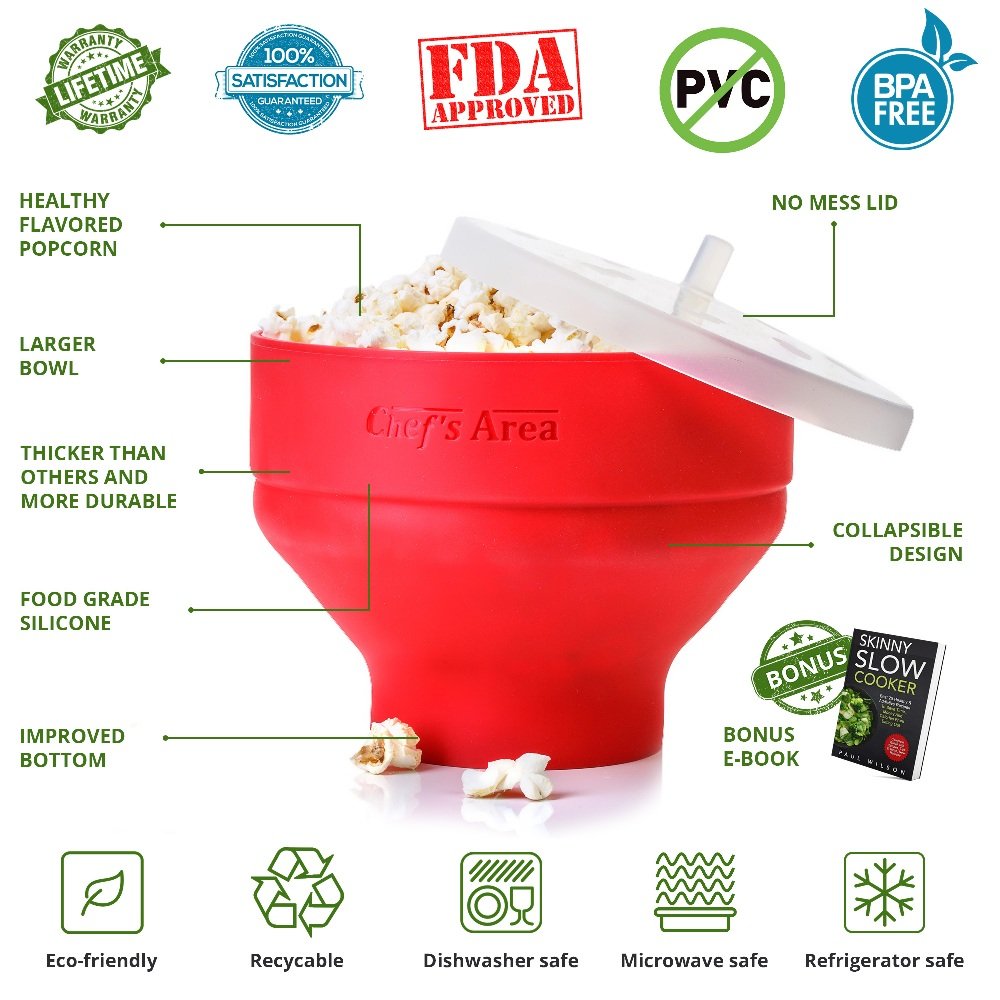 Amazon.com: Microondas palomitas de maiz poppers/Palomitas ...