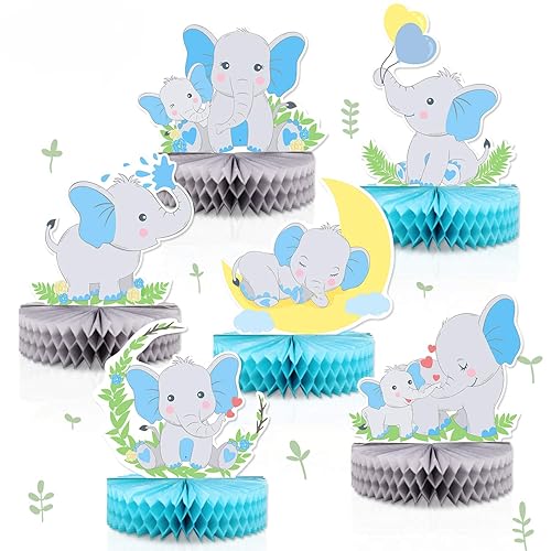 PCS Blue Elephant Honeycomb Centerpieces Baby Boy It's A Boy