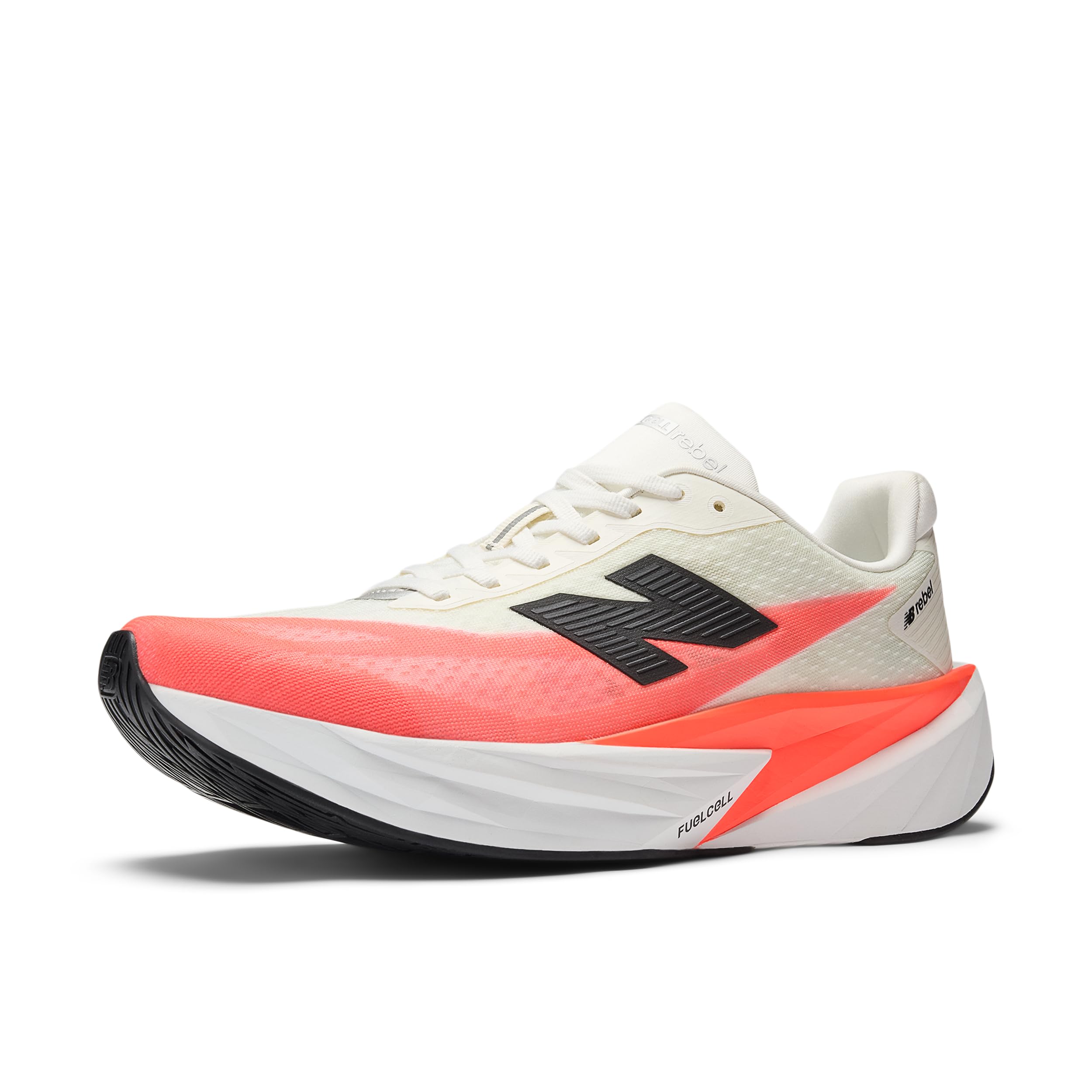Photo 1 of New Balance Men's FuelCell Rebel V5 Running Shoe, Urgent Red/White/Sea Salt, 11
