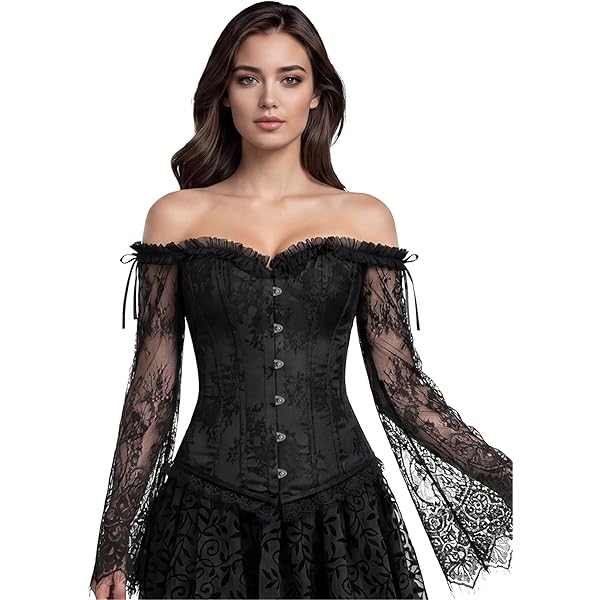 Amazon.com: Jutrisujo Corset Dress Top Skirt Set Plus Size Bustier