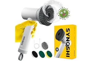 SYNOSHI Electric Spin Scrubber, Power Cleaning Brush with 3 Heads, Cordless Waterproof Shower Scrubber with Dual Speed, Perfe