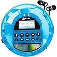KLIM Nomad Transparent Blue - Portable CD Player Walkman with Long-Lasting Battery - Includes Headphones - Discman MP3 Player - TF Card FM Radio Bluetooth AUX - Ideal for Home, Cars - Version