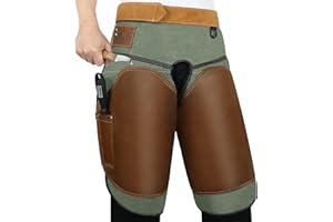 Antidious Professional Farrier Chaps Leather Farrier Apron with Adjustable Belt and Knees Straps Hoof Trimming, 2 Pockets and Extra Hook for Storage, Suitable for 28’’~55’’ Waistline