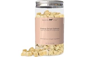 BLACK FOX Freeze-Dried Salmon Training Treats for Dogs and Cats | 270 Treats, 4oz Single Ingredient, Raw, Healthy, All Natura