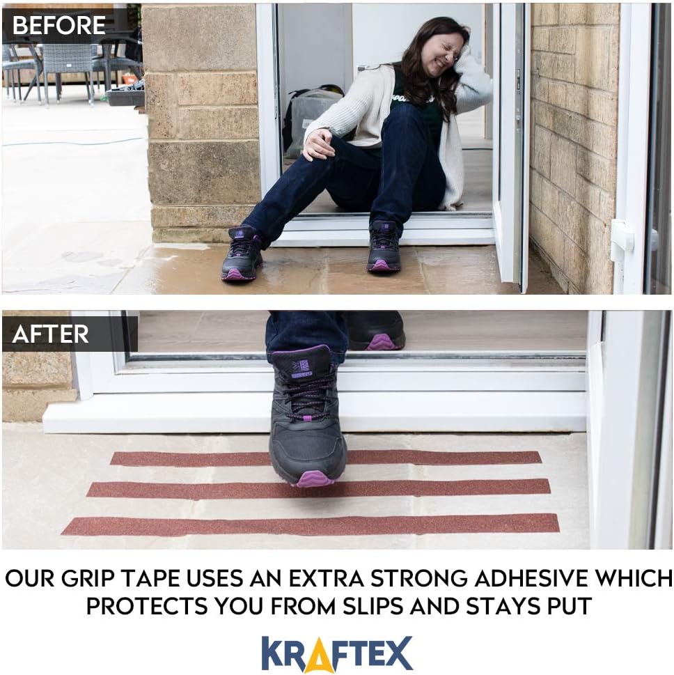 Anti Slip Grip Tape [4” Brown] Non Slip Friction Tape Great Stair