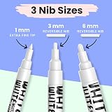 Chalkola White Chalk Pens 6 Pack - 1mm 3mm 6mm Liquid Chalk Markers view 2