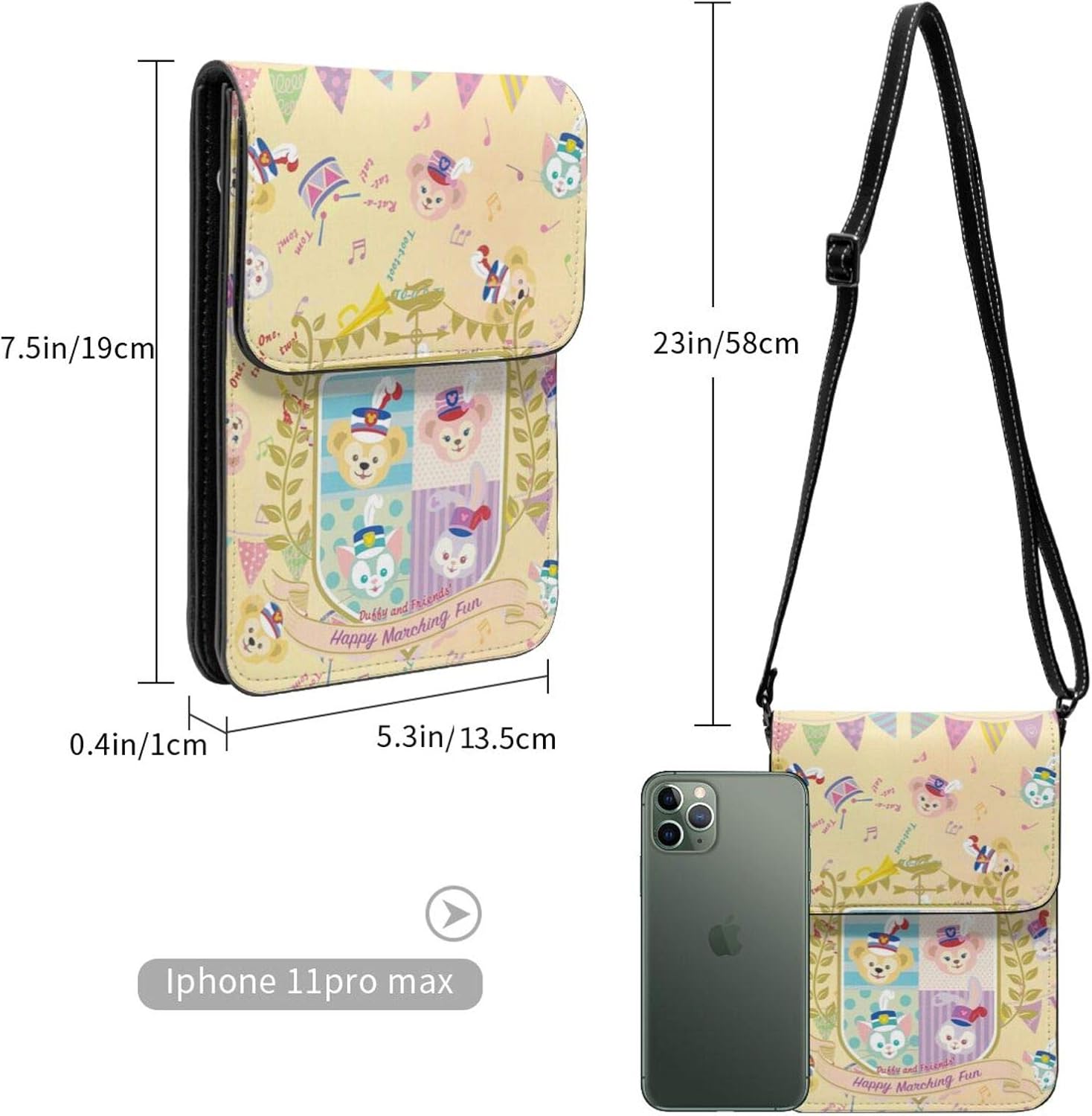 Amazon ダッフィー スマホポーチ ショルダーバッグ 携帯電話ホルスター スマホ収納 スマホポシェット 携帯ポーチ ミニバッグ 斜めがけ アニメ キャラクター グッズ 雑貨 人気 おしゃれ レディース メンズ ショルダーバッグ