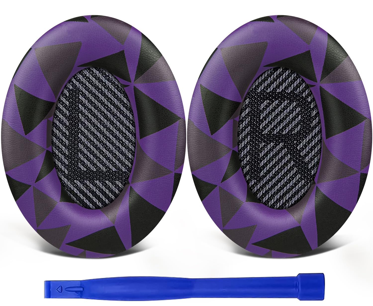 SoloWIT Replacement Earpads Cushions for Bose QuietComfort 35 (QC35) & Quiet Comfort 35 II (QC35 ii) Headphones, Ear Pads with Softer Leather, Noise Isolation Foam, Added Thickness (Purple Black)