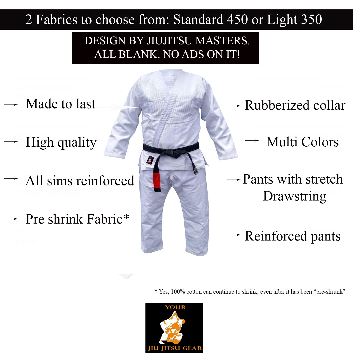 Your Jiu Jitsu Gear Brazilian Jiu Jitsu Premium 350/450 Uniform with