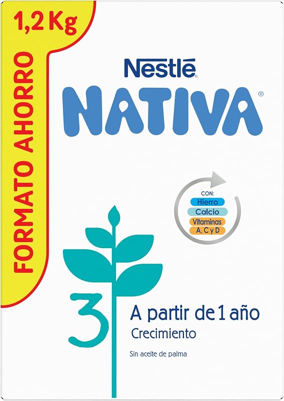 Nestlé Nativa 3 Leche De Crecimiento En Polvo Para Bebés A Partir De Los 12 Meses, Estuche De 1200 G