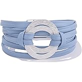 FANCY SHINY Infinity Leather Wrap Bracelets Boho Cuff Bracelets Cute Stackable Bangle with Magnetic Clasp Jewelry Gifts for Women