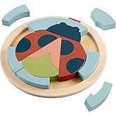 Fisher-Price Wood Preschool Toy Jigsaw Puzzle, Tiny Garden Lady Bug 18-Piece Wooden Activity for Fine Motor Play Kids Ages 3+