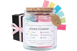 BREVYNX Handmade Spanish Bible Verse Jar with Color-Coded Messages, Frasco de Versículos Bíblicos en Español, Leeme Cuando te Sientas versículos en español,Regalos Cristianos, Inspirational Christian Gift Set
