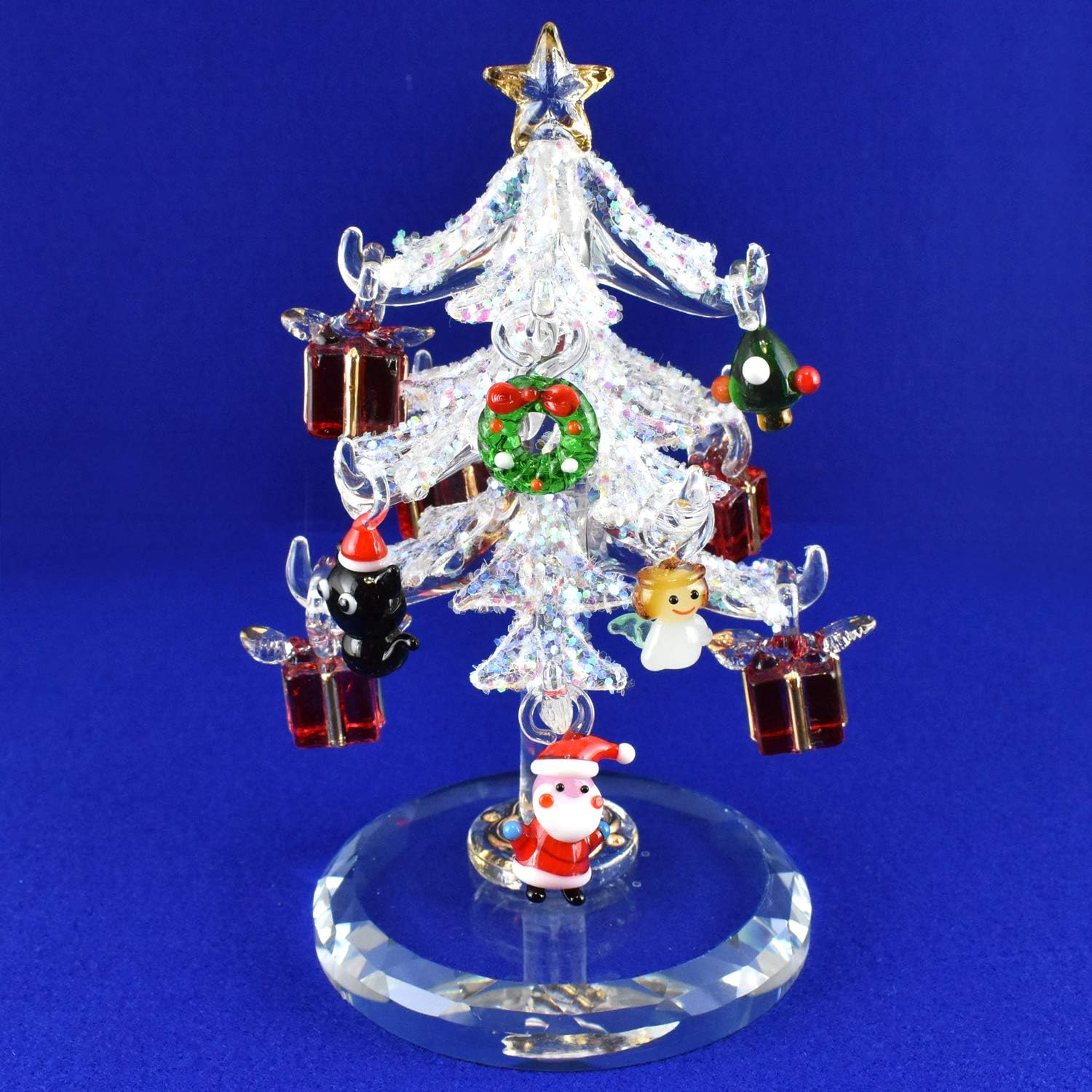 Amazon Co Jp フォーカート かわいい 手作り ガラス細工 メリークリスマスツリー 幅75 高さ130mm パーツ 12個 ホーム キッチン