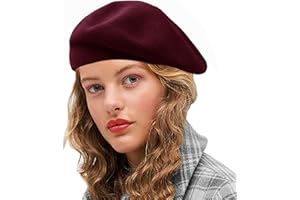 Sydbecs Cashmere Beret Hats for Women Girls, Reversible French Berets Hat Solid Color Style