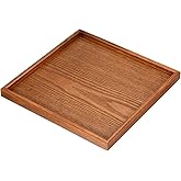 PATIKIL Wood Serving Tray 12 Inch, Square Decorative Platter for Home Decor Kitchen Table Candle Holder, Brown