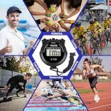 PULIVIA Sports Stopwatch Timer Lap Split Digital Stopwatch with Clock view 7