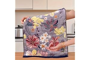 Modern Bird and Flower Geometric Pattern Hand Towel, Absorbs Water, Dish Tea Hand Towel, Suitable for Kitchen, Bathroom 1