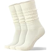 AugRing Womens Slouch Scrunch Socks Retro Knee High Soft Stack Chunky Cozy Boot Socks For Women Size 6-11