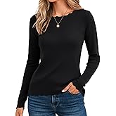GRACE KARIN Women's High Stretchy Long Sleeve Pullover Sweater Blouse Top