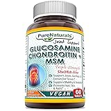 Pure Naturals Glucosamine (Vegan), Chondroitin & MSM - Shellfish-Free, Triple Strength Tablets -Supports Joints, Cartilage & Connective Tissues* -Supports Mobility & Flexibility* (60 Count)