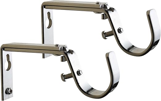 Amazon Com Meriville Set Of 2 Satin Nickel Curtain Drapery Rod