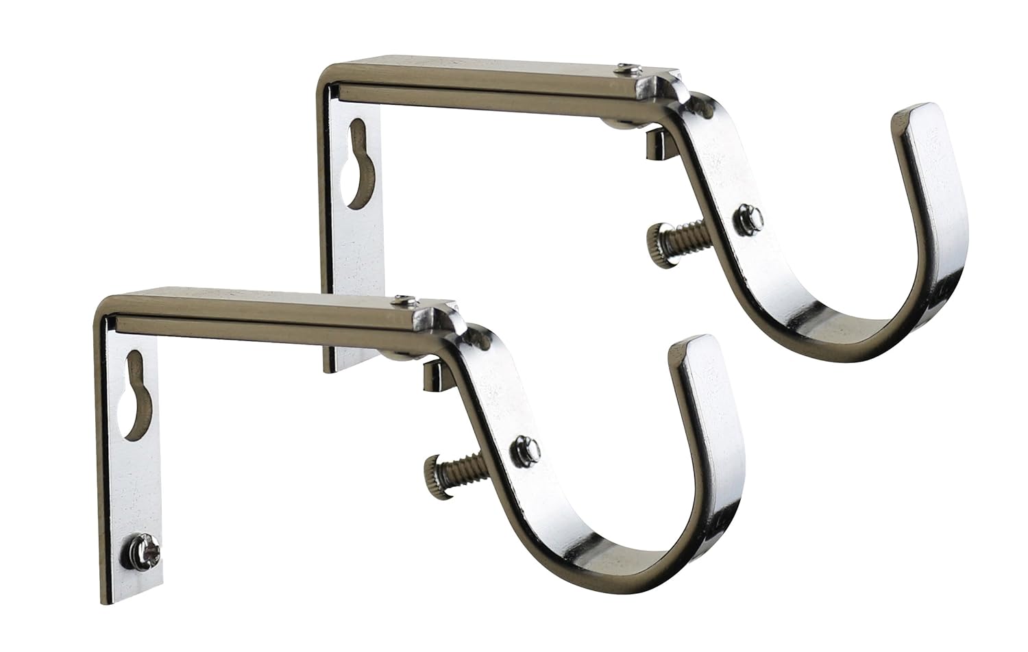 Adjustable Meriville Set of 2 Gold Curtain Drapery Rod Bracket for 1