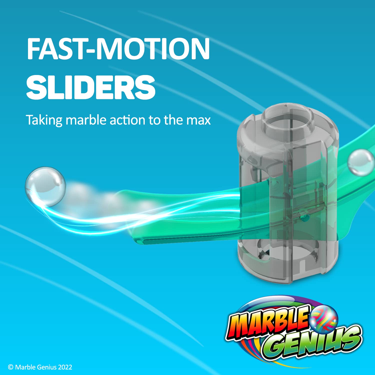 Marble Genius Marble Run Stunts ブースターセット Marble Genius Marble Run Stunts Starter Set: 100 Pieces Total, 14