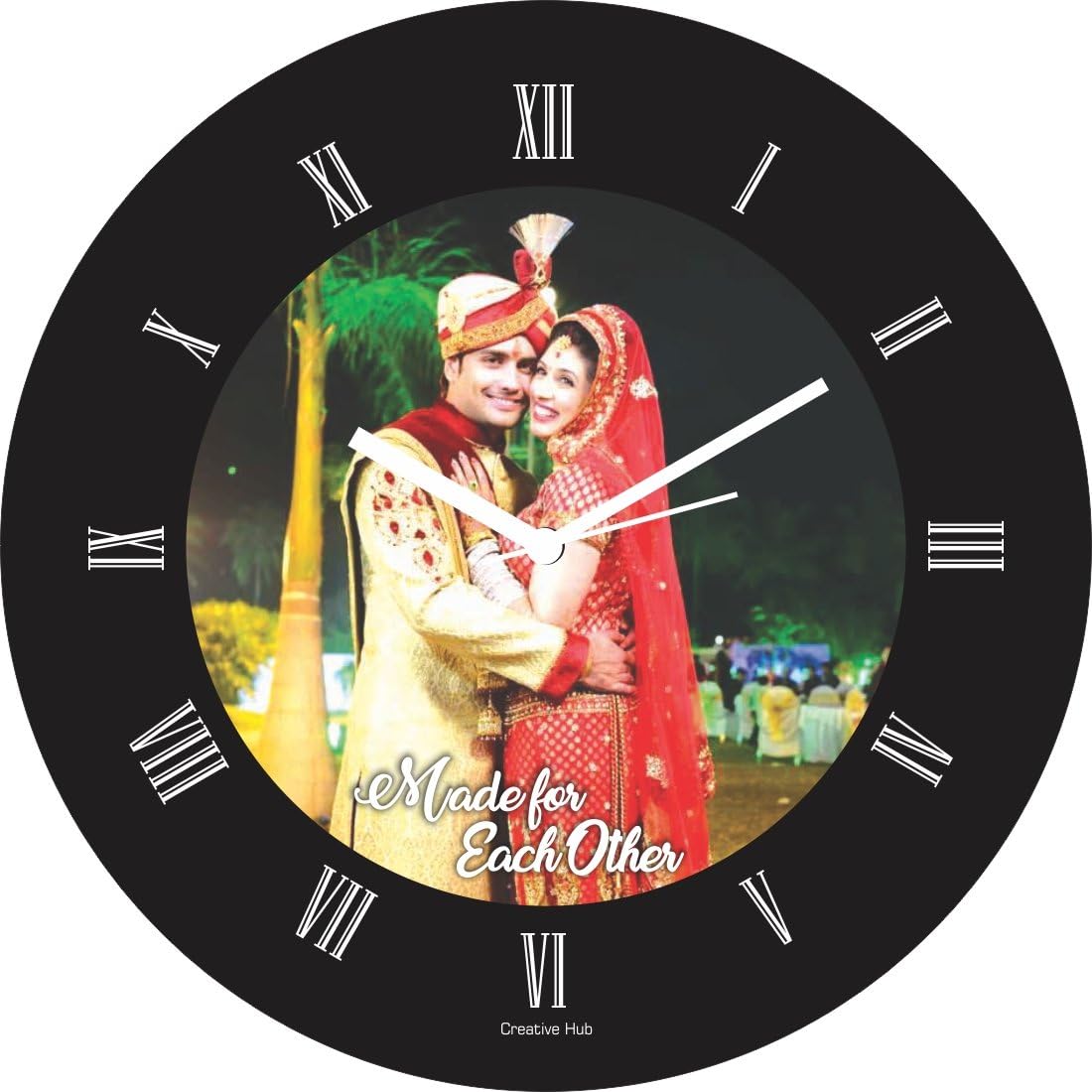Creative Hub Décor Wall Clock- Gift for Girlfriend, Boyfriend, Husband, Wife, Mom, Dad, Customised/Personalized