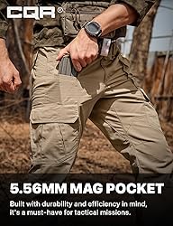 CQR Men's Tactical Pants, Water Resistant Ripstop