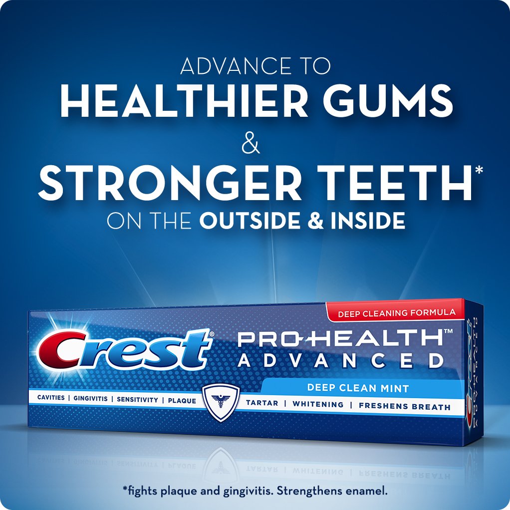 Crest Pro Health Advanced Deep Clean Toothpaste, Mint, 5.1 Ounce, Pack of 3 : Beauty