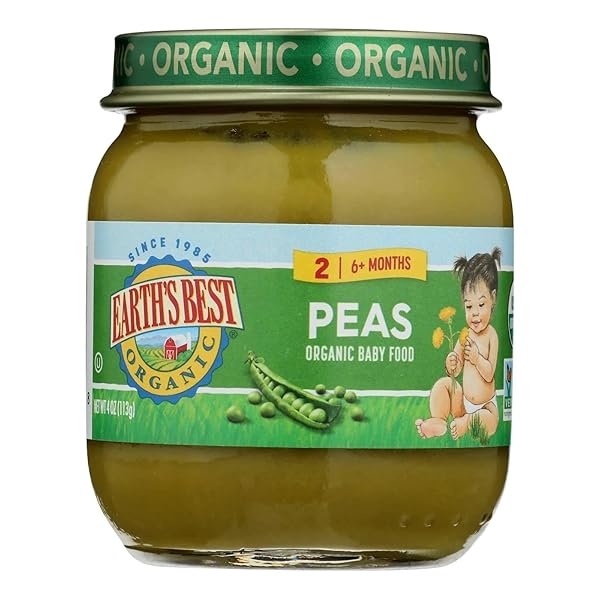 EARTHS BEST ORGANIC FROM 6 MONTHS PEAS BABY FOOD PLASTIC CONTAINER 4 OZ – 0023923343231