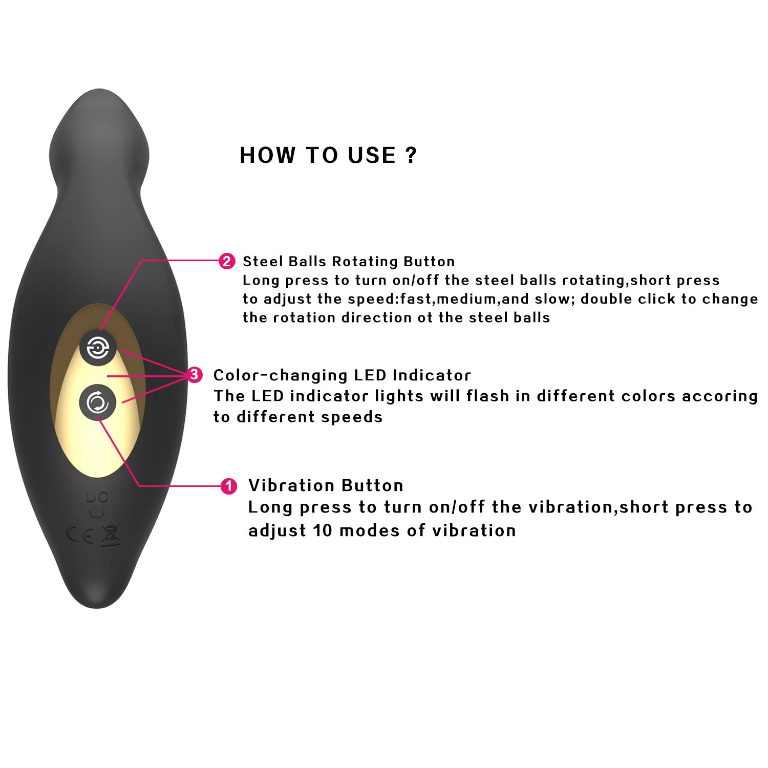 Prostata Vibratoren Massagegerät für Männer mit Doppeltem Motor 10 Vibrationsmodi und 4 Gang Drehung, James love Silikon Anal Butt Plug Vibrator Analdildo 100% Wasserdicht, Wiederaufladbar (Schwarz)