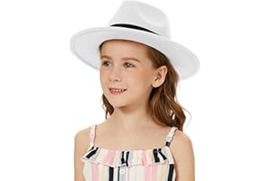 Women's Wide Brim Classic Felt Fedora Hat with Belt Buckle Men Patchwork Leather Band Panama Trilby Hat