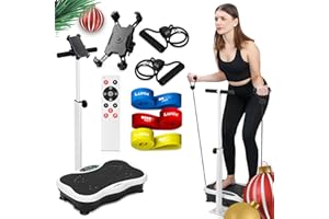 Lunix LX18 Vibration Plate Exercise Machine with Handles & Magnetic Acupoints, Power Platform for Lymphatic Drainage, Full Body Workout Home Fitness Equipment with Phone Holder