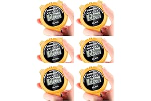 Fomatrade 6-Pack Stop Watch Multi-Function Electronic Digital Sport Stopwatch Timer, Large Display with Date Time and Alarm F
