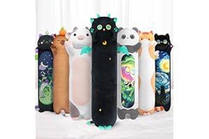 Mewaii Long Cat Plush 5 Sizes, 120% Extra Filling Giant Plushness Kids Body Pillow, Kawaii Cute Big Eyes Cat Stuffed Animals Plushies, Big Long Body Pillow Cat Plush Gift for Girls 20”