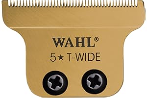Wahl Professional T Wide Gold Plated Blade Set DLC Titanium Coated Adjustable Zero Overlap Replacement Fits Cordless Detailer