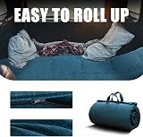 MAXYOYO Portable Foldable Futon Mattress 71x190cm Hypoallergenic Foam Blue view 4