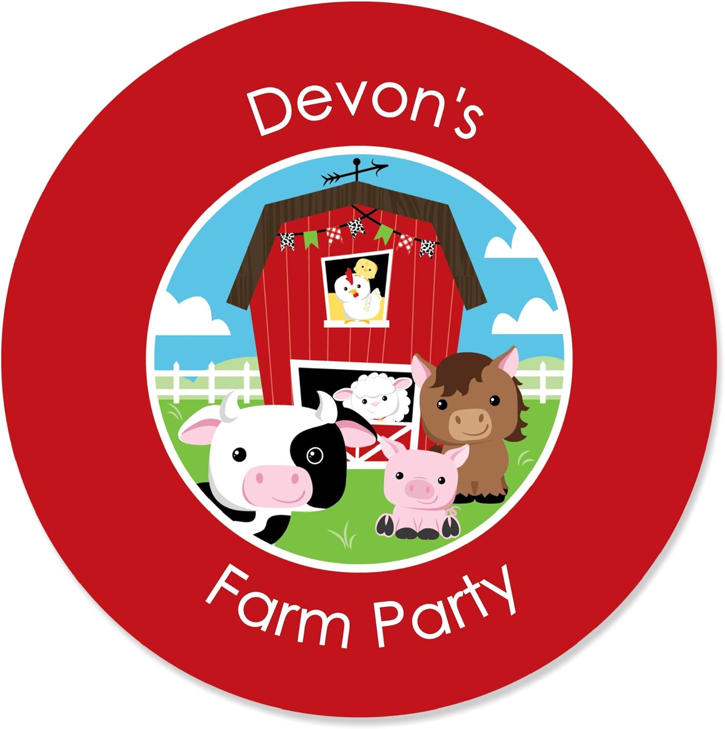 Custom Farm Animals Personalized Baby Shower or Birthday