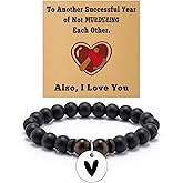 Gifts for Husband from Wife Beaded Bracelet Unique Personalized Birthday Gift Ideas for Boyfriend Husband Christmas Wedding Anniversary Valentine's Day Father's Day Gifts Jewelry Bracelet with Card