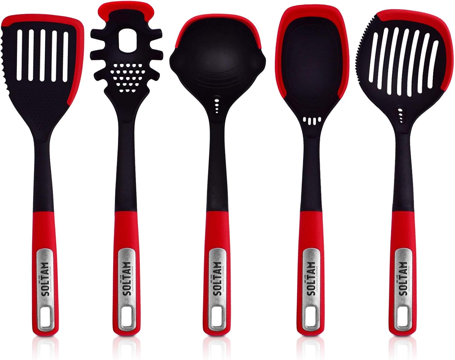 Kitchen Cooking Utensils Set 5 Piece Silicon Cookware MultiTools, Heat Resistant