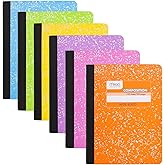 Mead Composition Notebook, 6 Pack, Wide Ruled Paper, 7-1/2" x 9-3/4", 100 Sheets per Comp Book, Assorted Colors (950054-ECM)