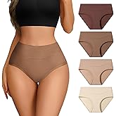 Women's Cotton Underwear High Waisted Panties Full Coverage Ladies Briefs Panties