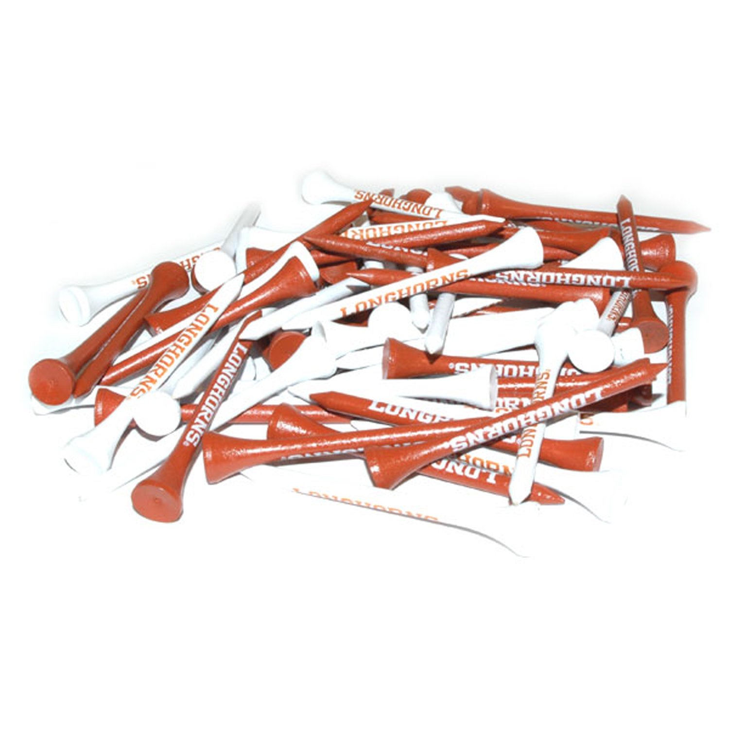 Team Golf NCAA Texas Longhorns 2-3/4" Golf Tees, 50 Pack, Regulation Size, Multi Team Colors
